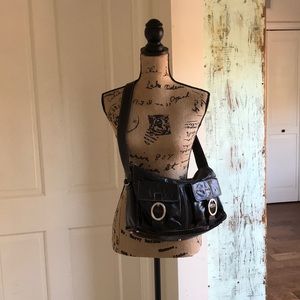 Francesco Biasia Black Leather Shoulder Bag